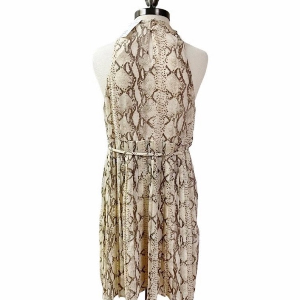 NWT! H & M Fairy Feminine Flirty Halter Pleated Dress SZ 10 Snakeskin Print - Picture 5 of 11
